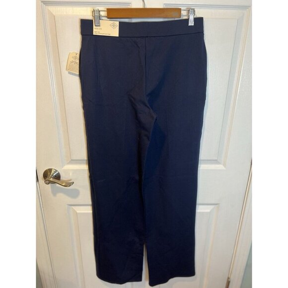 St John’s Bay Wide Leg Comfort Waist Knit Pull On Pants Medium Tall Navy Blue - Picture 8 of 13